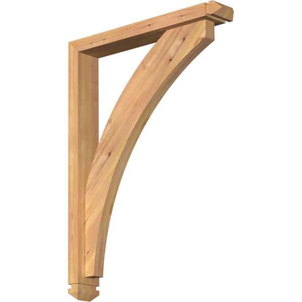 Ekena Millwork Thorton Arts and Crafts Smooth Bracket w/ Offset Brace, Western Red Cedar, 3 1/2"W x 22"D x 30"H BKT0402X22X30THR03SWR - main